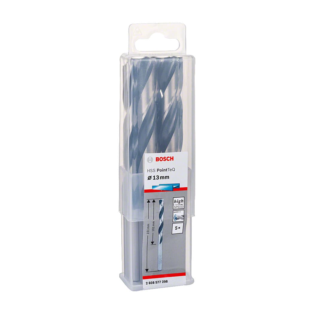 Bosch 13.00 mm HSS Metal Drill Bits PointTeQ Range (Pack of 5 Pcs), 2 608 577 298