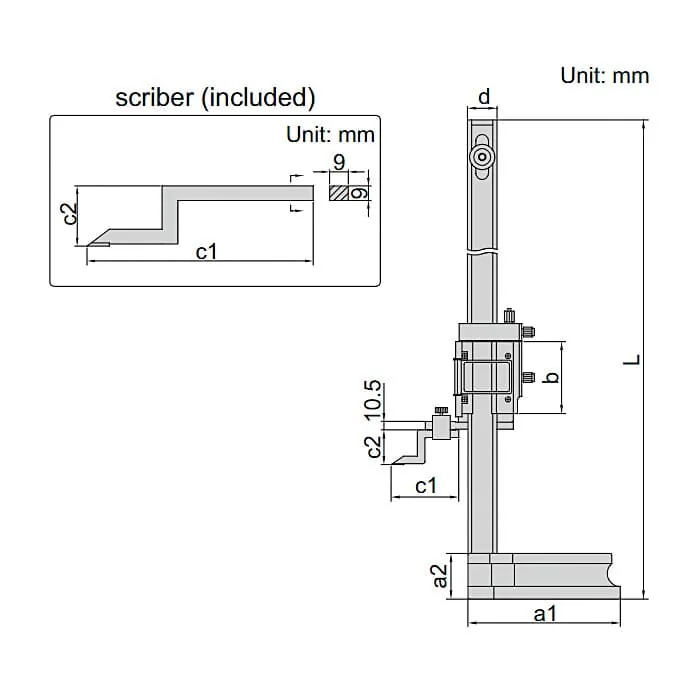 Insize 300 mm Vernier Height Gauge, 1250-300