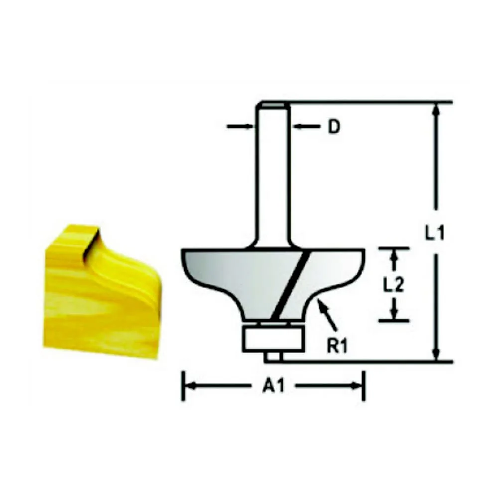 Makita 8.00 mm Router Bit (Ogee Bit - With Bearing), D-48773