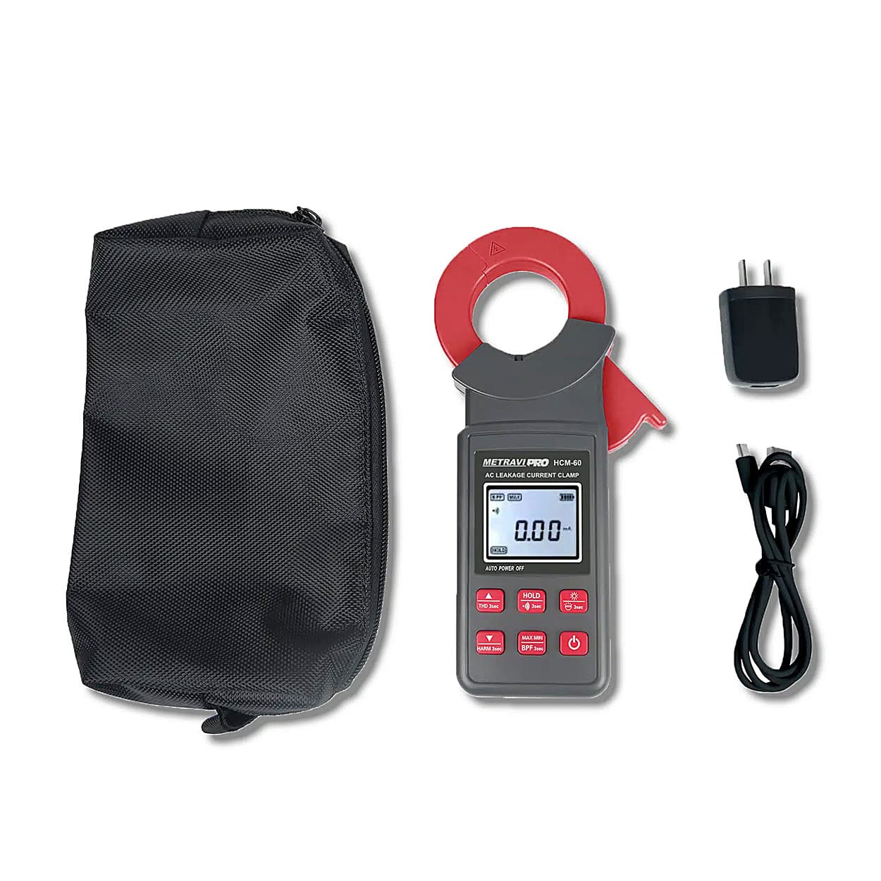Metravi 0.00mA - 300A Digital Leakage Current Clamp Meter With Harmonics, PRO HCM-60