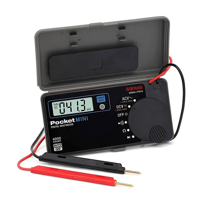 Sanwa 4000 Count Pocket Size Digital Multimeter with Built-In Case, PM7A