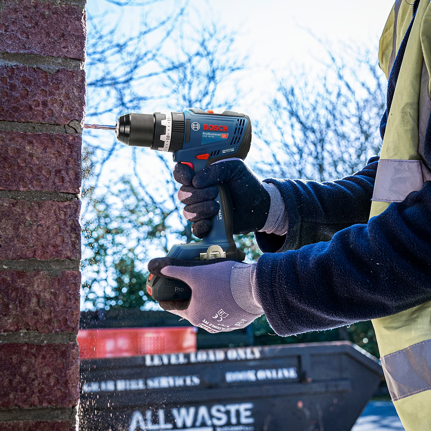 Bosch 18V / 13 mm Professional Cordless Impact Drill Driver (Bare Tool), GSB 18V-65