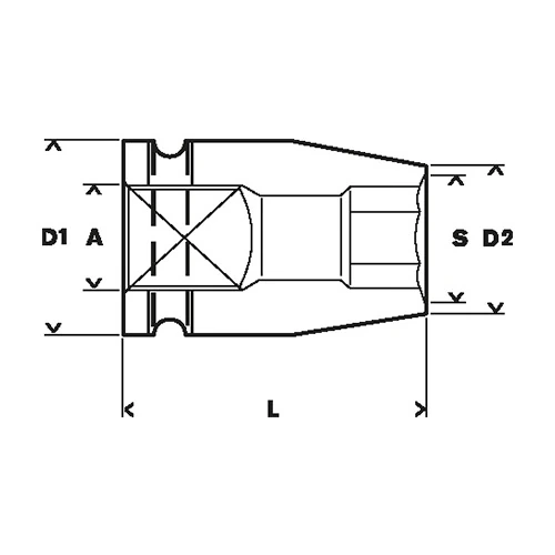 Bosch 30 mm, 3/4" Sq. Drive Sockets For Impact Wrenches, 1 608 556 027