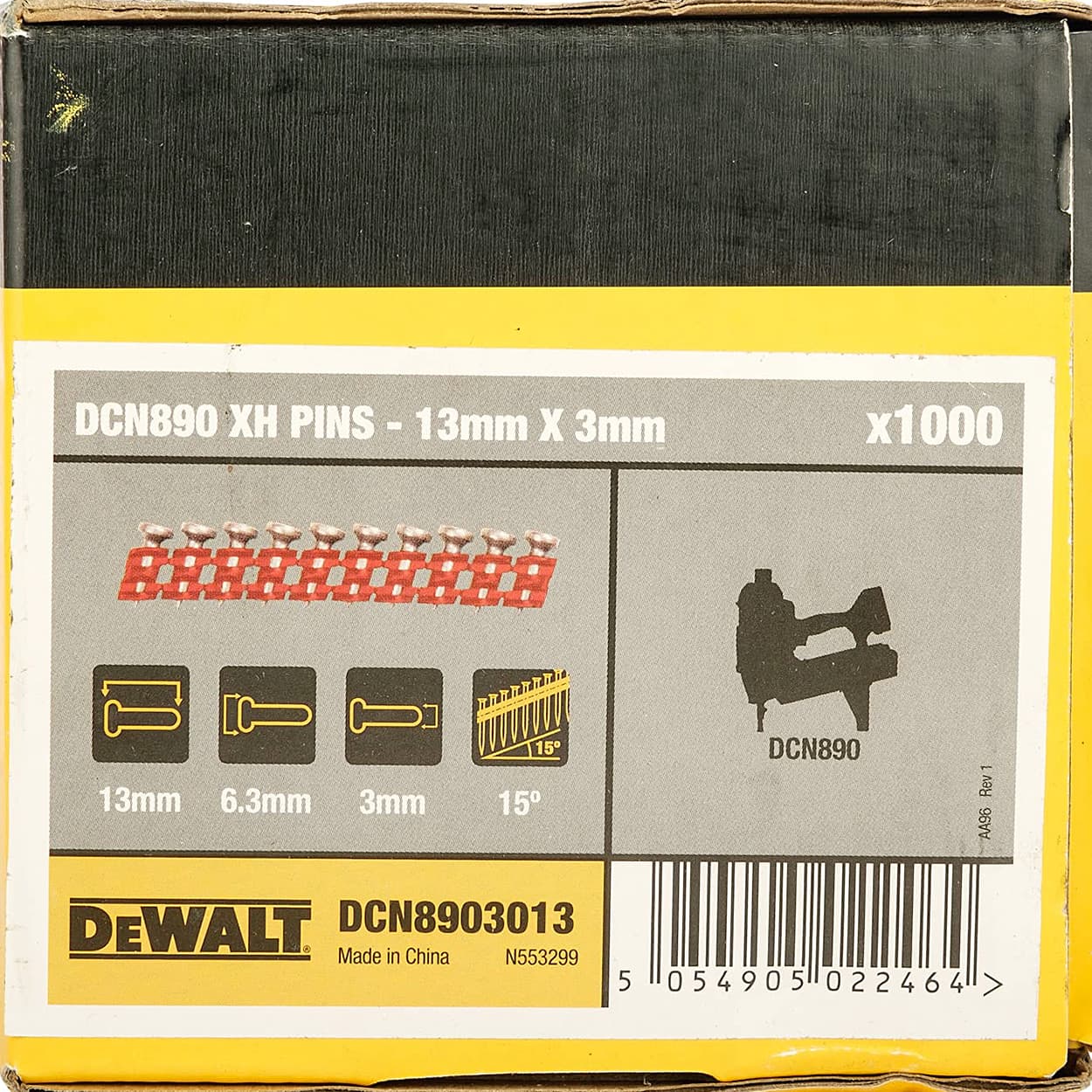 Dewalt 3.0 x 13 mm Extra Hard Collated Concrete & Steel (Pack of 1005 Pcs), DCN8903013