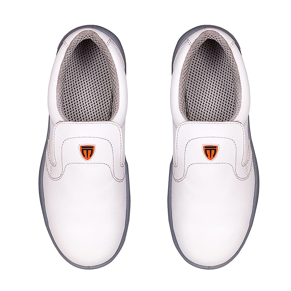 Tagra Low Ankle Double Density Micro Fiber Leather Safety Shoes - Steel Toe (White), Comfort Lo