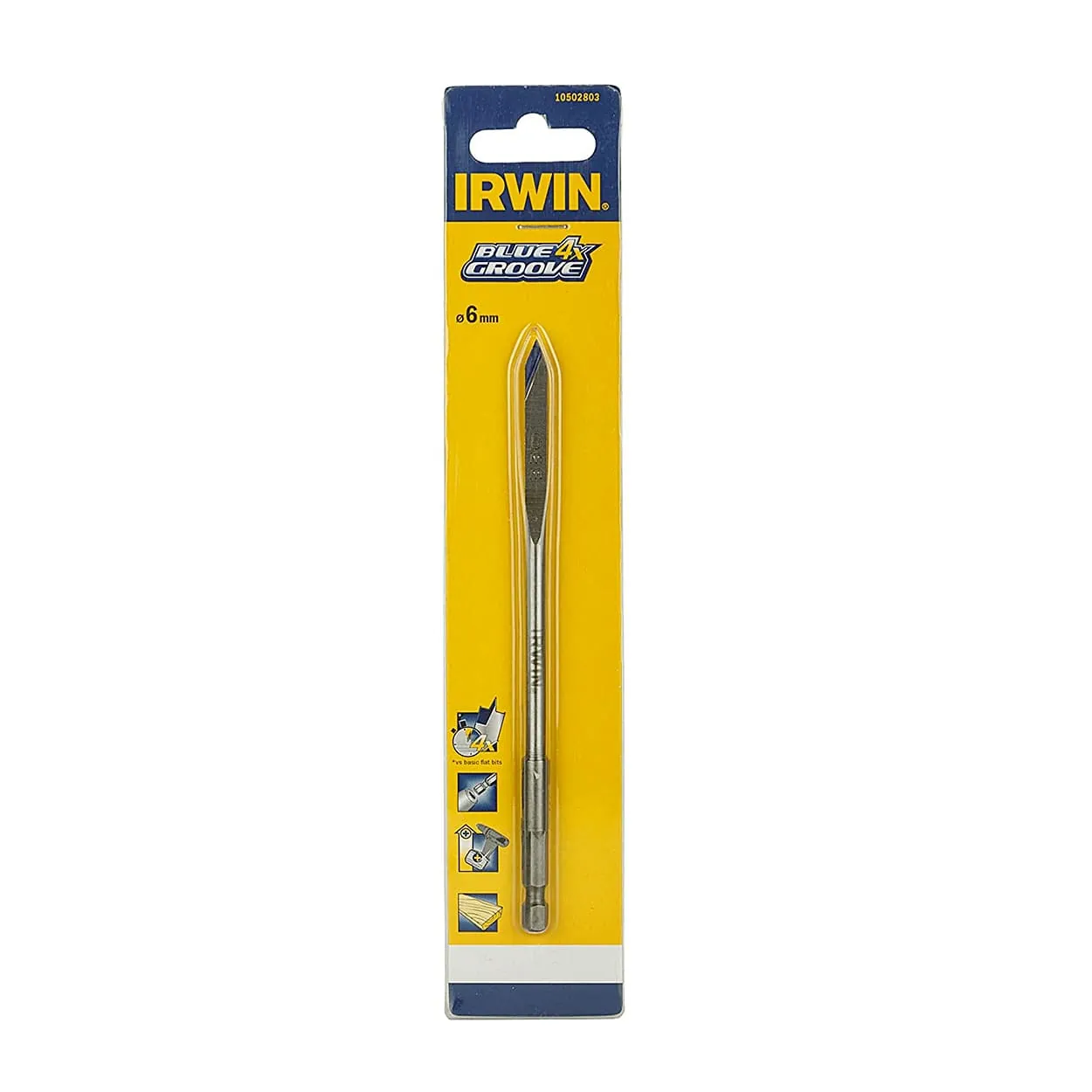 Irwin 12 mm Selfcut Blue Groove Wooden Flat Bits, 10502806