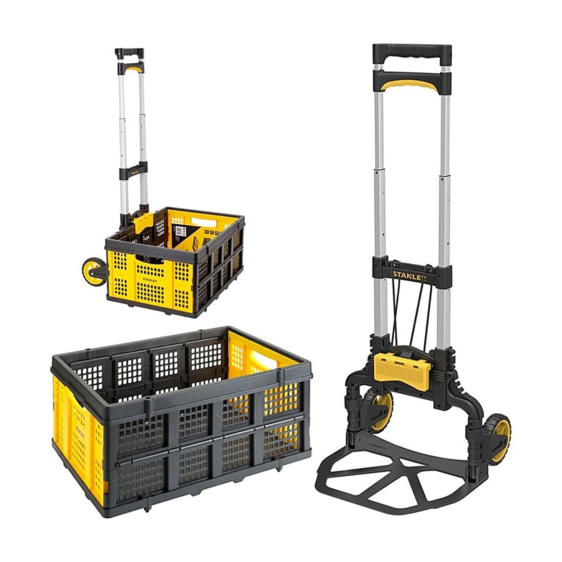 Stanley 70 Kg Load Capacity Folding Hand Truck with Utility Basket (Combipack), SXWT-FT509