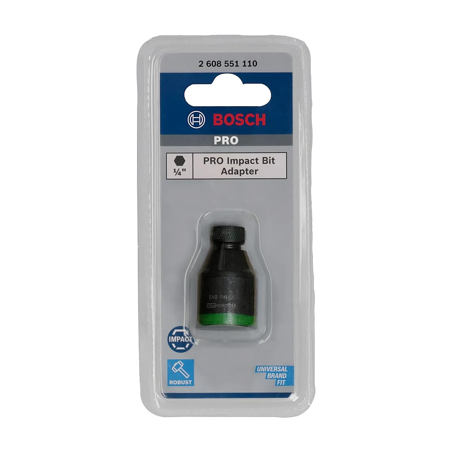 Bosch 1/4" Sq. Drive Pro Impact Socket Bit Adapter, 2 608 551 110