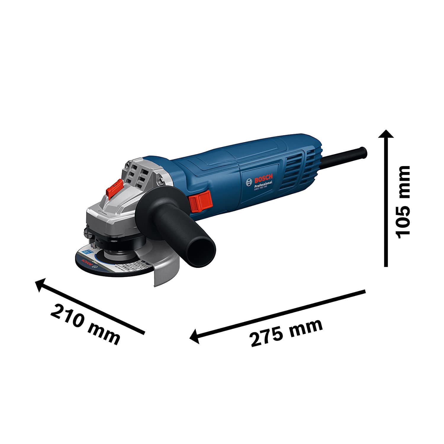 Bosch 100 mm / 4 inch 750W Professional Angle Grinder, GWS 700-100