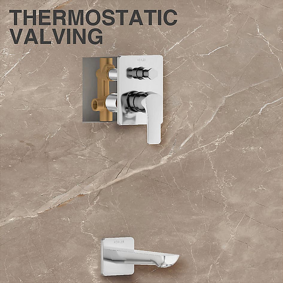 Kohler Aqua Turbo 230 Recessed Non-thermostatic Bath & Shower Manual Valve In Polished Chrome Finish, K-75201IN-CP