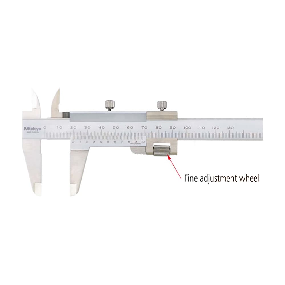 Mitutoyo 0 - 130 mm Vernier Caliper with Fine Adjustment, 532-101