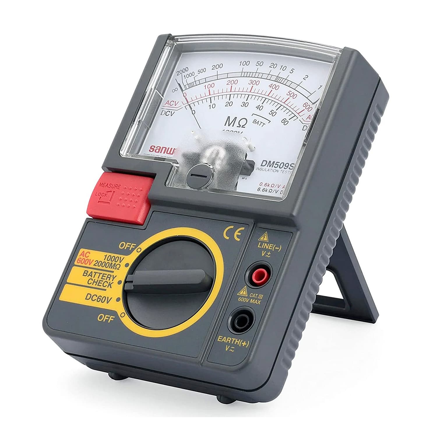 Sanwa 500V / 1000 MOhms Range Analog Insulation Tester, DM509S