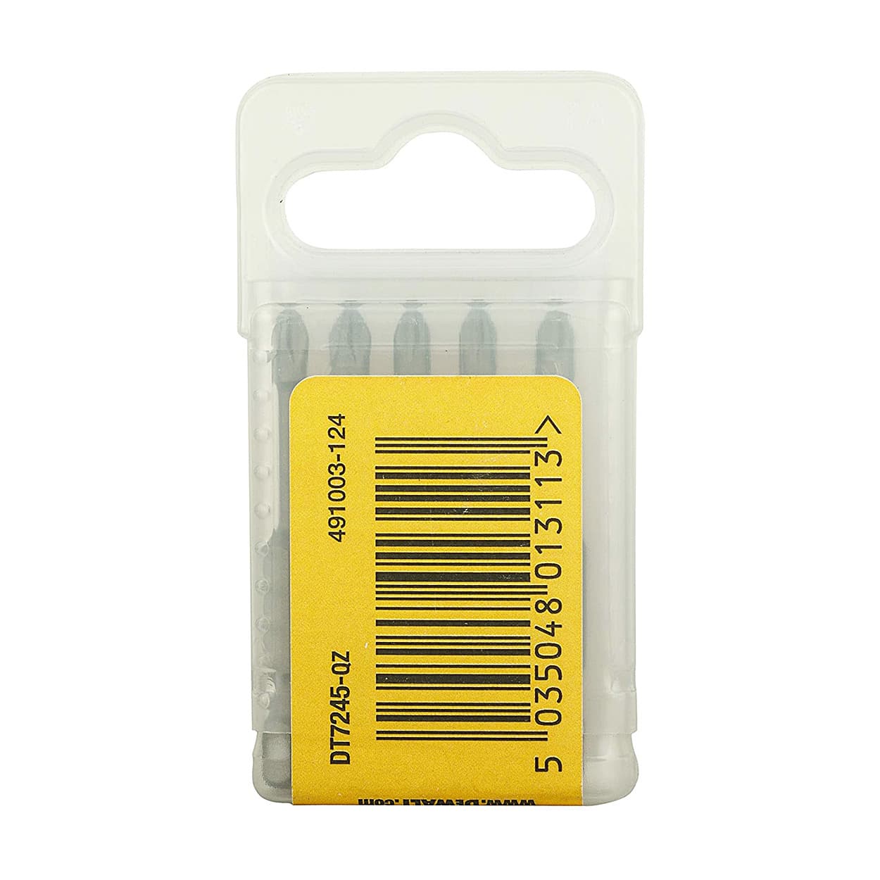 Dewalt PH1 x 50 mm Length Phillips Torsion Screwdriver Bits With Extra Grip (Pack of 5 Pcs), DT7245-QZ