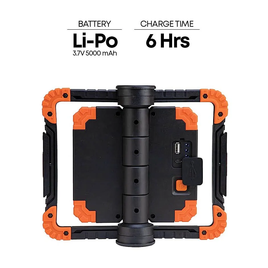 Groz 1000 Lumens Rechargeable Folding Worklight with Magnetic Base, LED/385RM