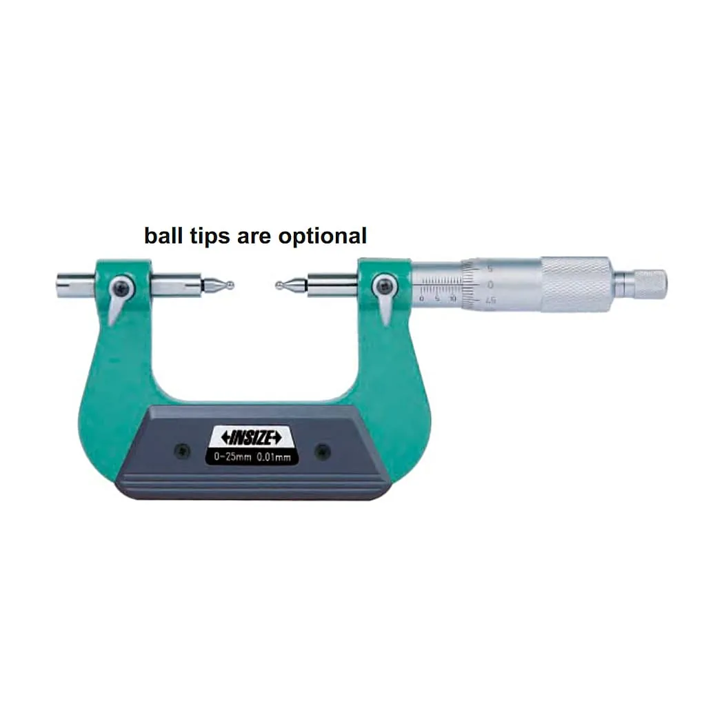 Insize 25 - 50 mm Gear Tooth Micrometer (Without Tips), 3291-50