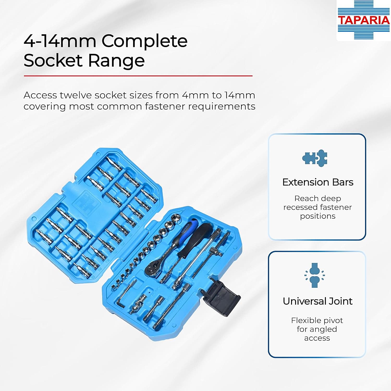Taparia 23 Pcs 1/4 Inch Sq. Drive Socket Set, SA 23