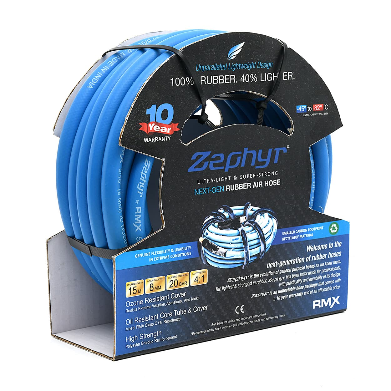 Zephyr 15 Mtr / 8 mm Next-Gen General Purpose Rubber Air Hose, ZA0815