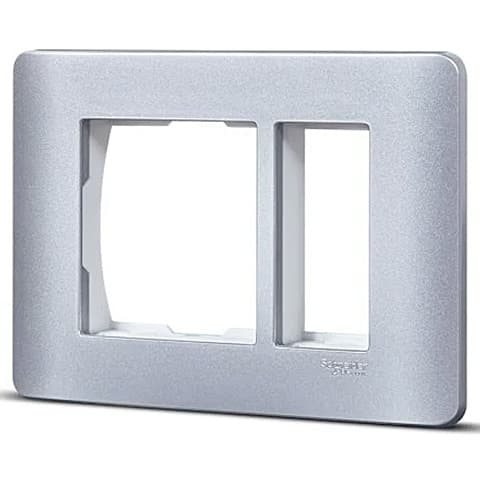 Schneider Electric Zencelo 3 M Grid & 3 Module Cover Frame - Satin Silver (Pack of 10 Pcs), IN8403C(SA)
