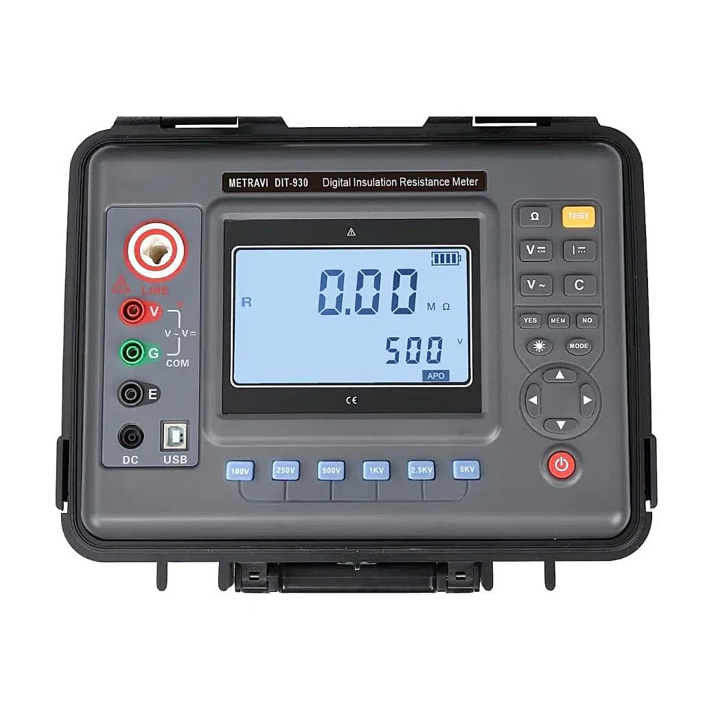 Metravi 10KV / 0.01M - 35T Ohms High Voltage Digital Insulation Resistance Tester (Megohmmeter), DIT-930E