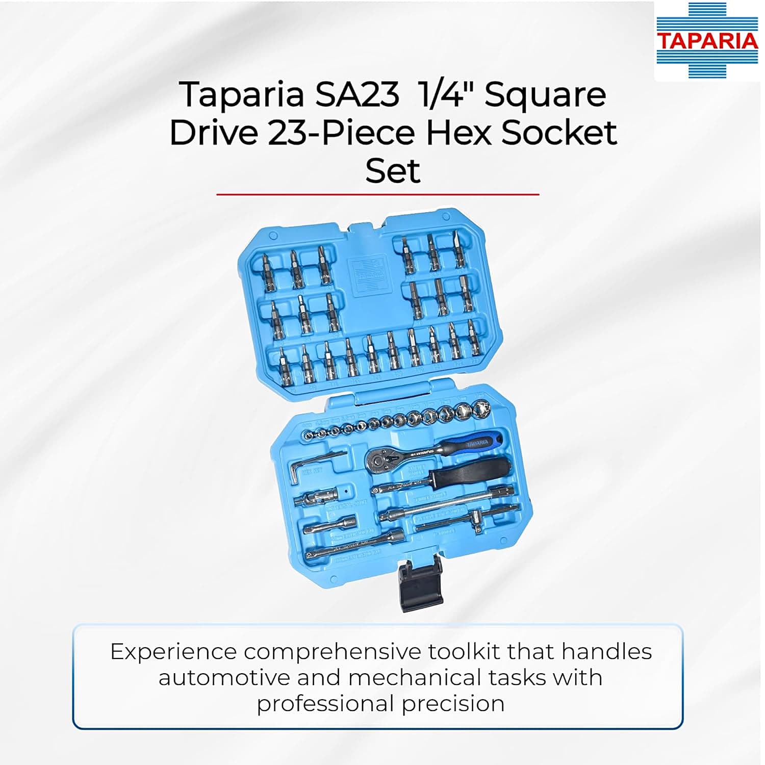 Taparia 23 Pcs 1/4 Inch Sq. Drive Socket Set, SA 23