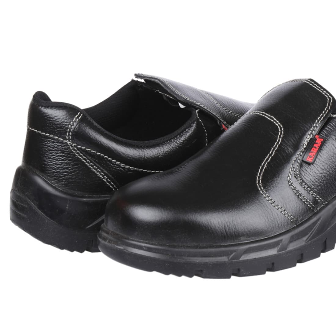 Karam Men's Executive Leather Safety Shoe - Steel Toe (Black), FS04BL