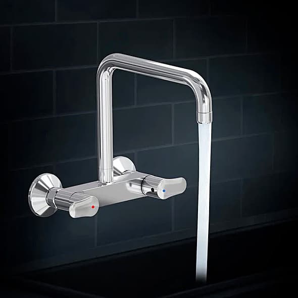 Kohler July Wall Mount Kitchen Mixer In Polished Chrome Finish, K-20591IN-4-CP