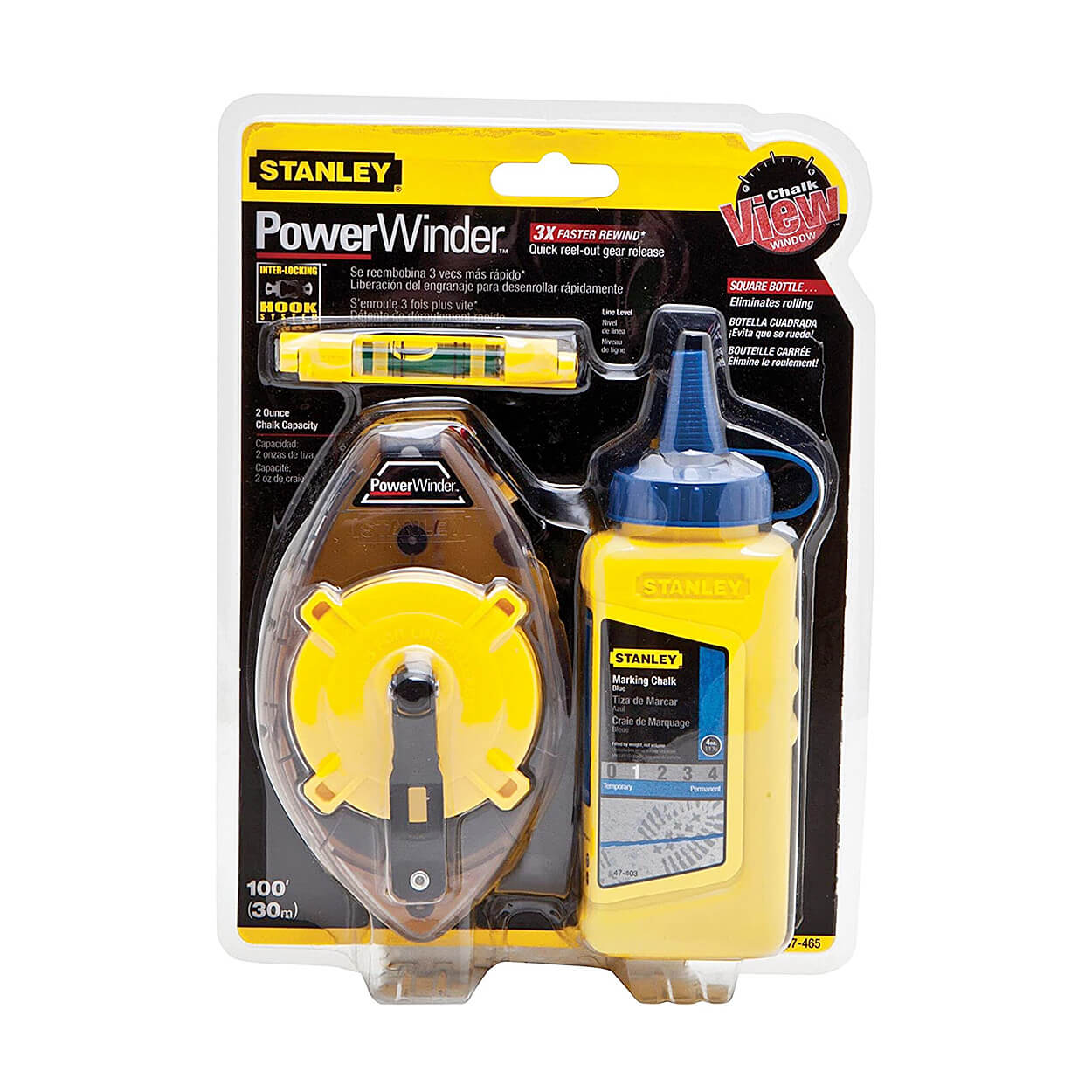Stanley 30 Mtr Powerwinder chalk Line Set, 0-47-465