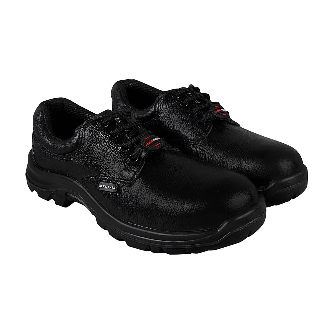 Alko Plus Low Ankle Buff Leather Safety Shoe with PU Single Density Sole - Steel Toe (Black), APS 1052