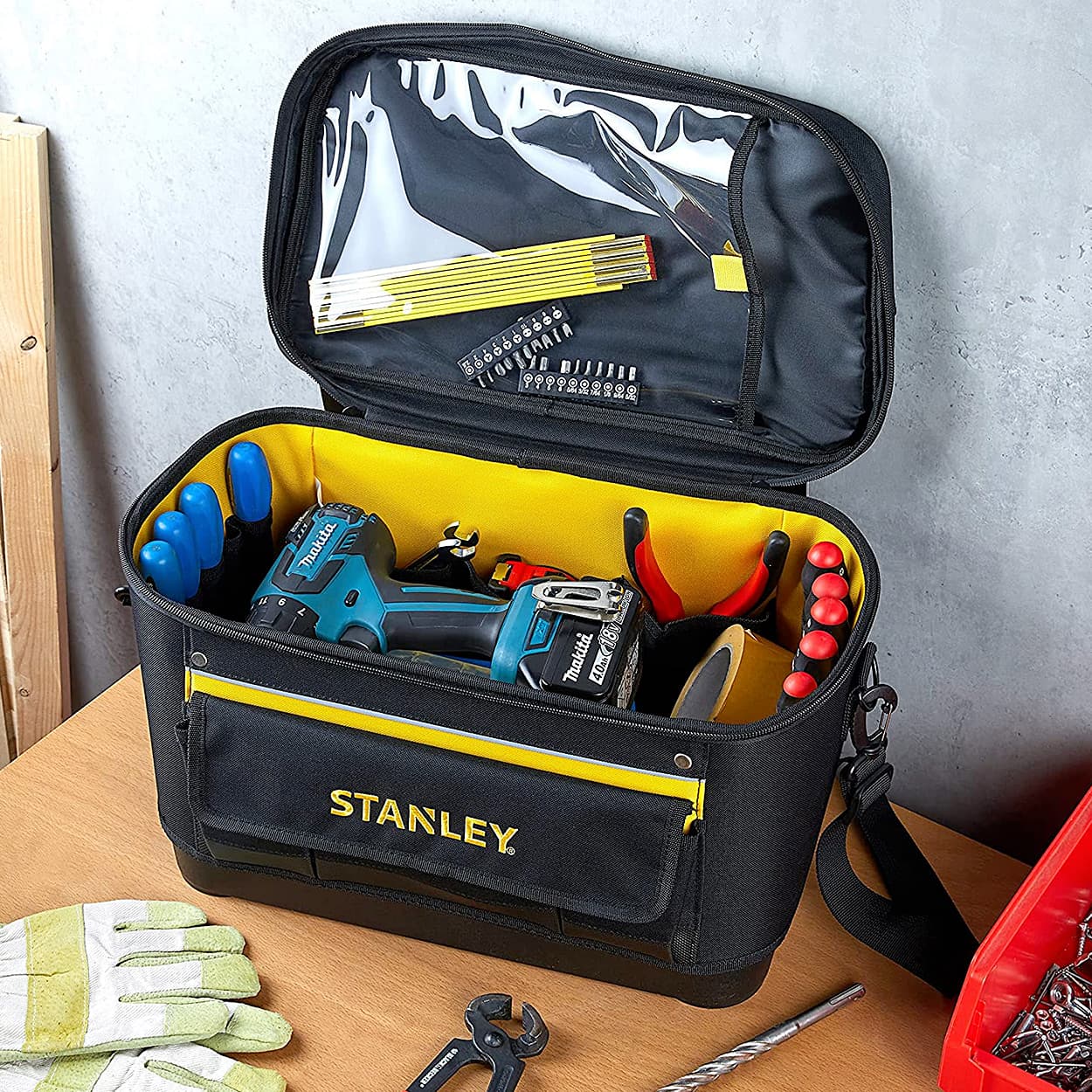 Stanley 447 mm / 16 inch Rigid Multipurpose Tool Bag With Sleeve, 1-96-193