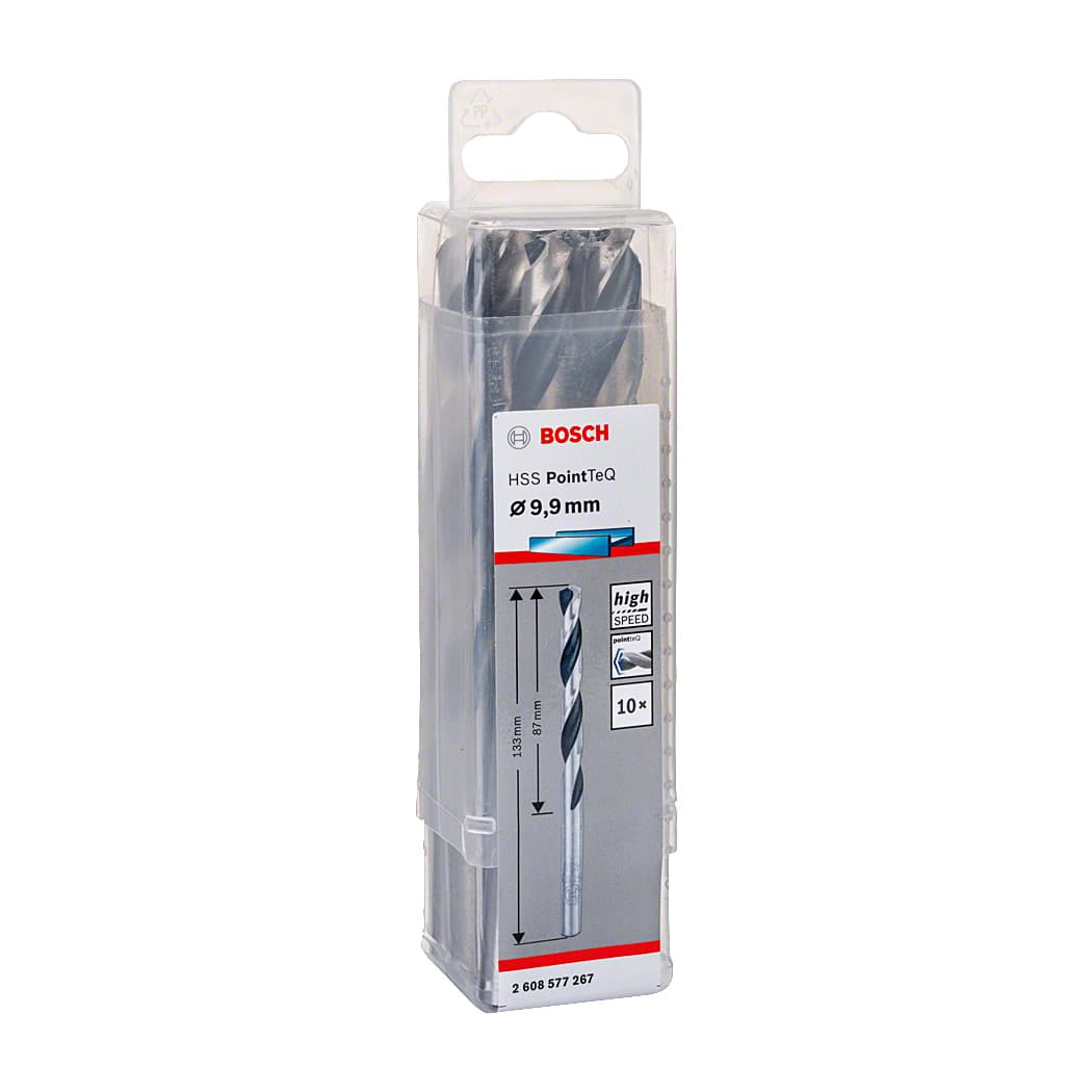 Bosch 9.90 mm HSS Metal Drill Bits PointTeQ Range (Pack of 10 Pcs), 2 608 577 267