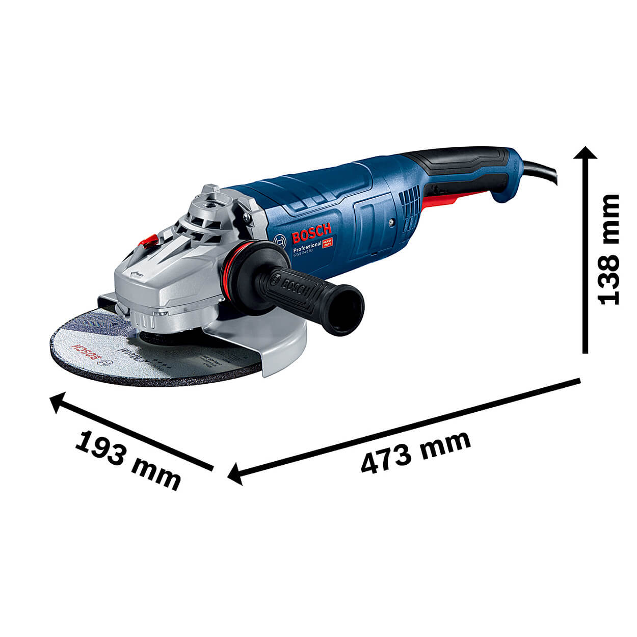 Bosch 230mm / 9 inch 2400W Professional Angle Grinder, GWS 24-230