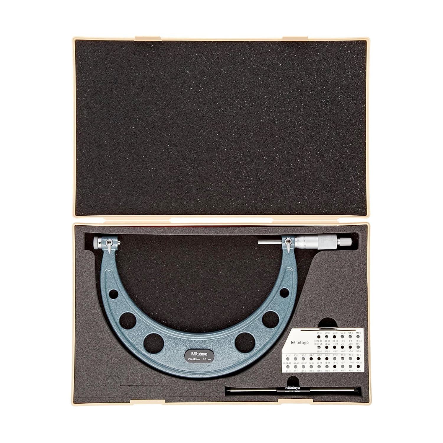Mitutoyo 150 - 175 mm Interchangeable Anvil Screw Thread Micrometer (Spindle Tip Type), 126-131