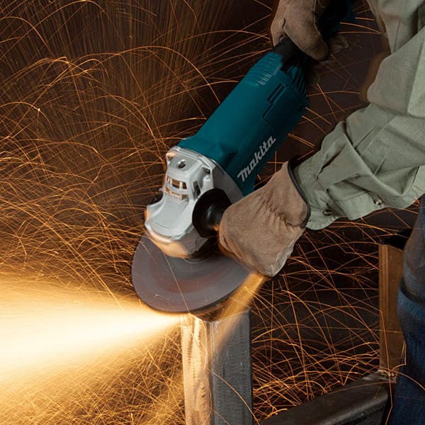 Makita 230mm / 9 inch, 2200W Angle Grinder with Anti-Restart Function, Soft Start & Large Trigger Switch, GA9060R