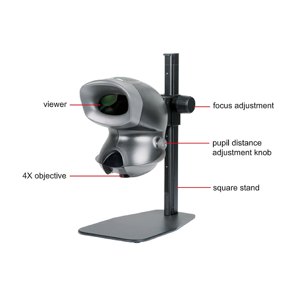 Insize-Plus 6X Low Magnification High-definition Stereo Microscope with Square Stand, ISM-VR350