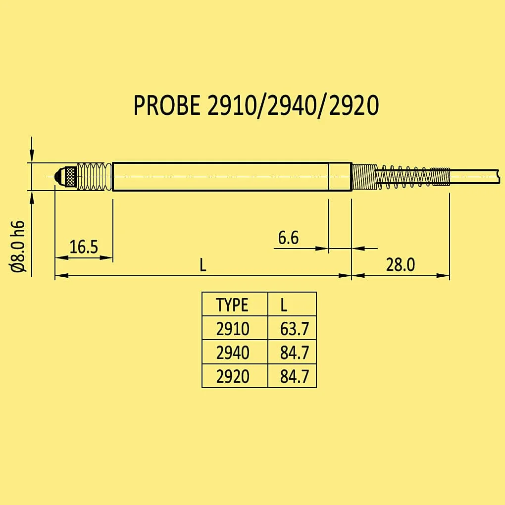 Baker 3 mm Electronic Axial Probe, 2920