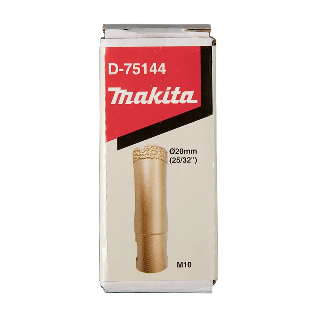 Makita 20 mm Dia x M10 mm Vacuum Brazed Diamond Core Bit, D-75144