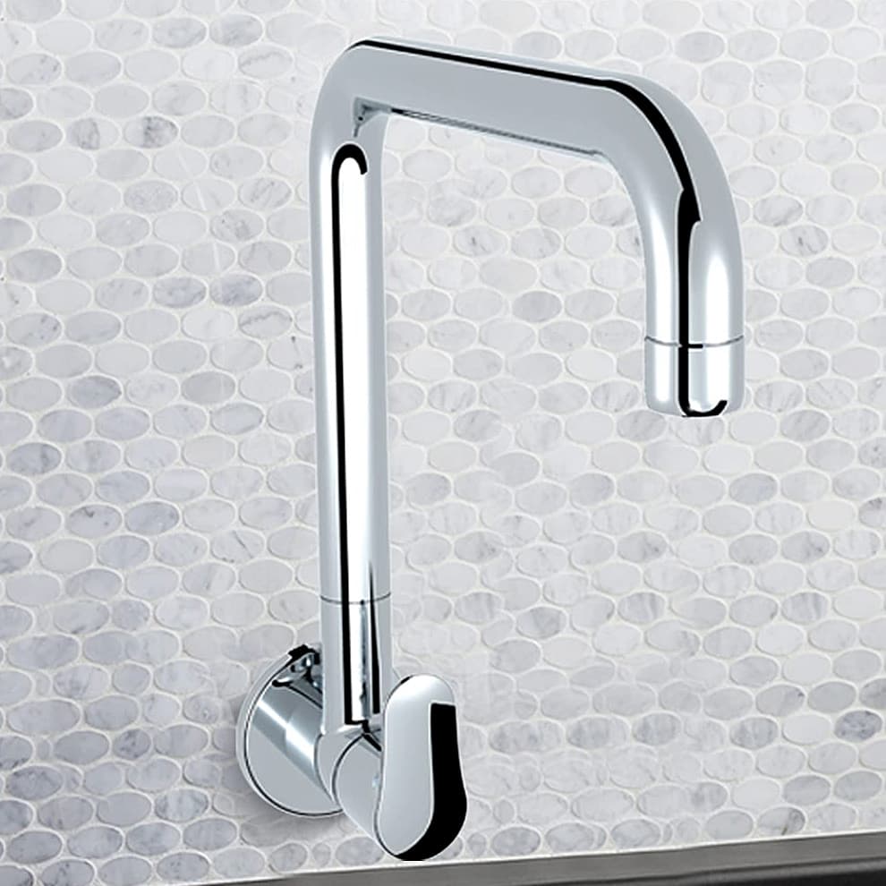 Kohler July Wall Mount Cold Only Kitchen Faucet In Polished Chrome Finish, K-20588IN-4-CP