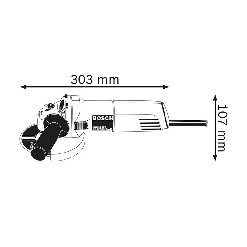 Bosch 125mm / 5 inch 670W Professional Angle Grinder, GWS 6-125