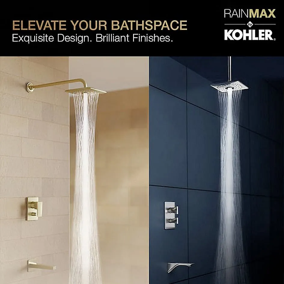 Kohler Rain Max 254 mm Square Single-Function Rainhead In Brushed Bronze Finish, K-26855IN-BV