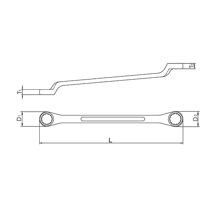 Taparia 65 x 70 mm Shallow Offset Ring Spanner (Phosphated)