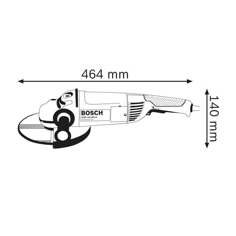 Bosch 180mm / 7 inch 2600W Professional Angle Grinder, GWS 26-180 H
