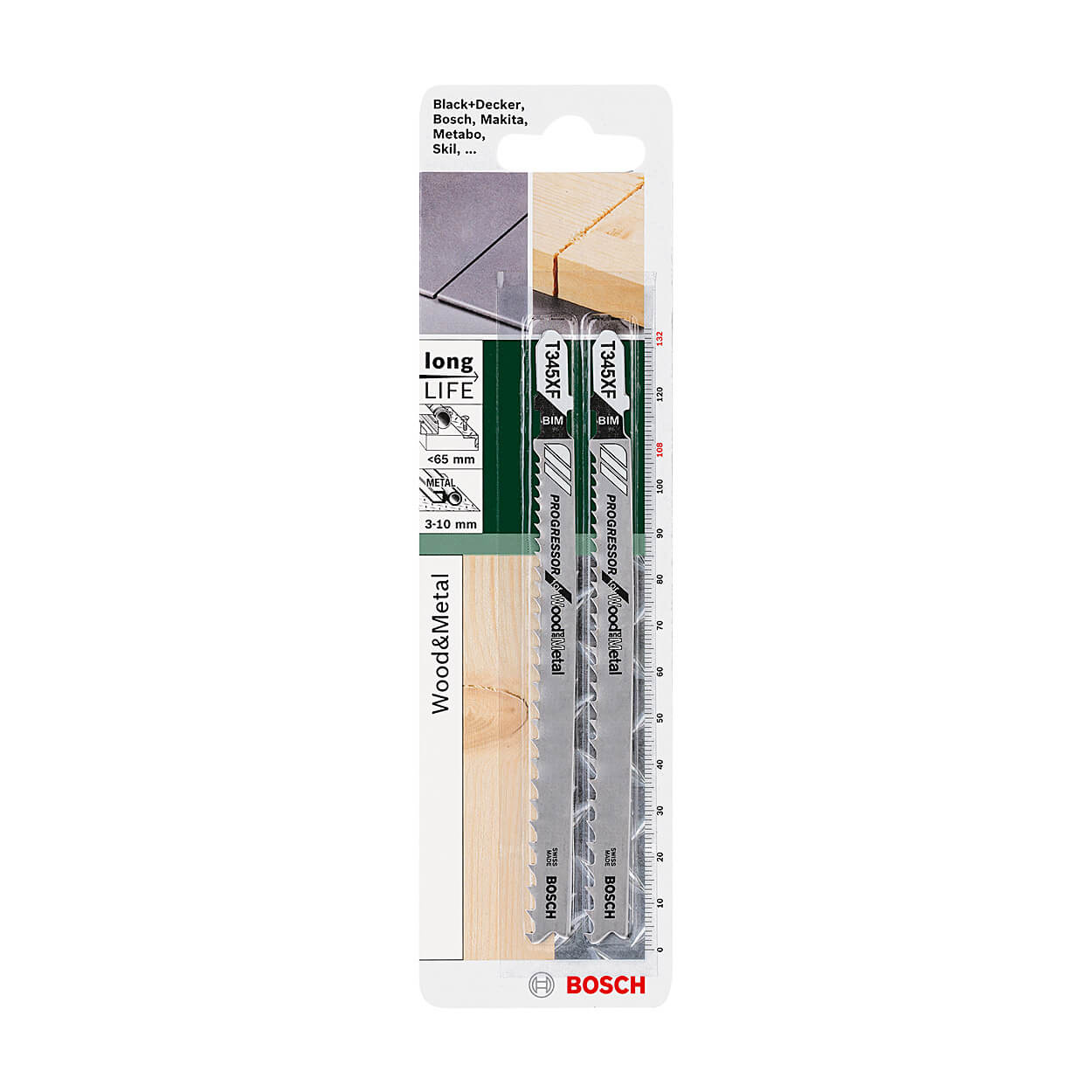 Bosch 132 mm Jigsaw Blades Progressor for Wood & Metal (T 345 XF), 2 609 256 737