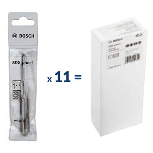 Bosch 10 x 160 mm SDS Plus-1 Hammer Drill Bits (Pack of 11 Pcs), 2 608 579 710