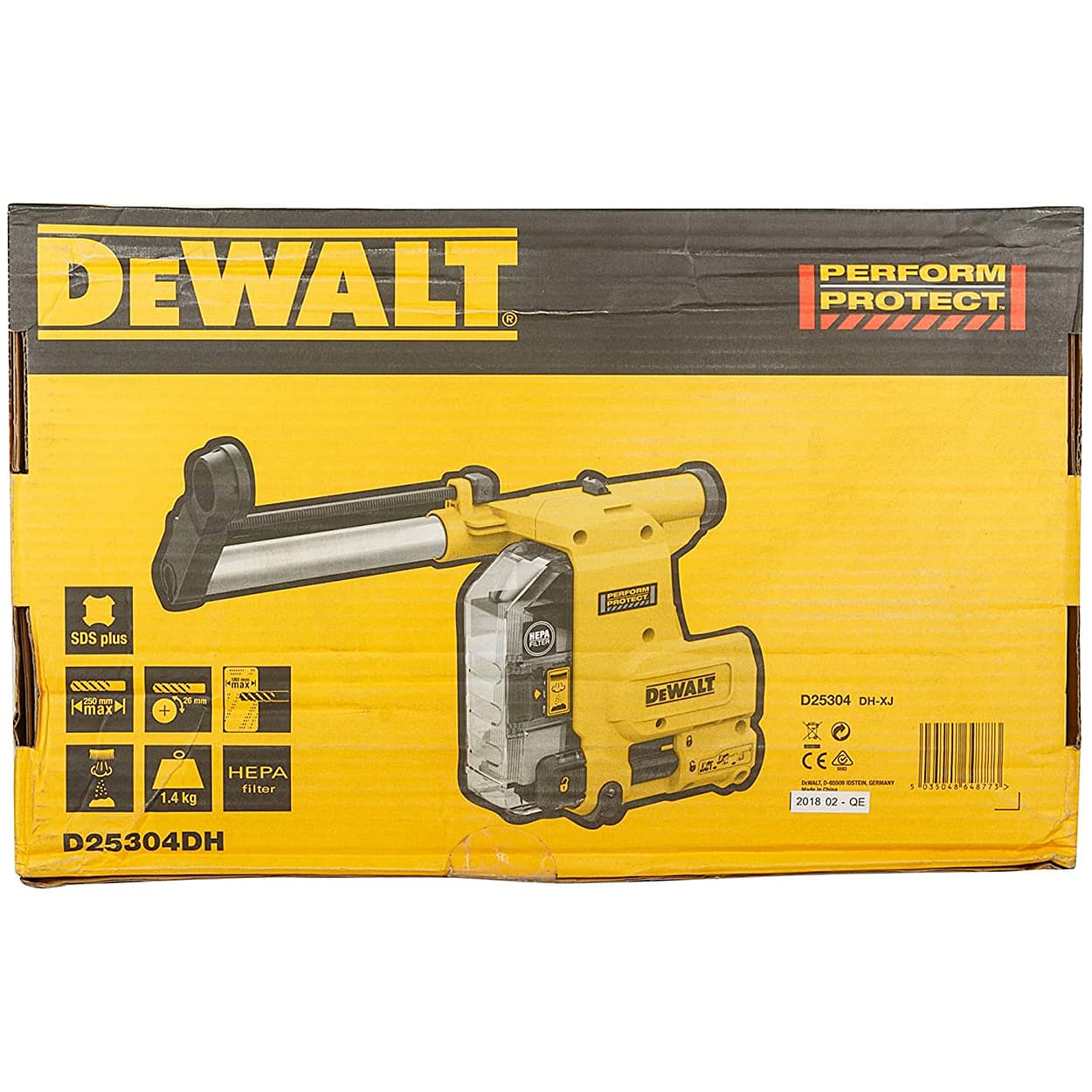 Dewalt Cordless OnBoard Dust Extractor For SDS-Plus Hammers with HEPA Filter-Perform & Protect Shield, D25304DH-XJ