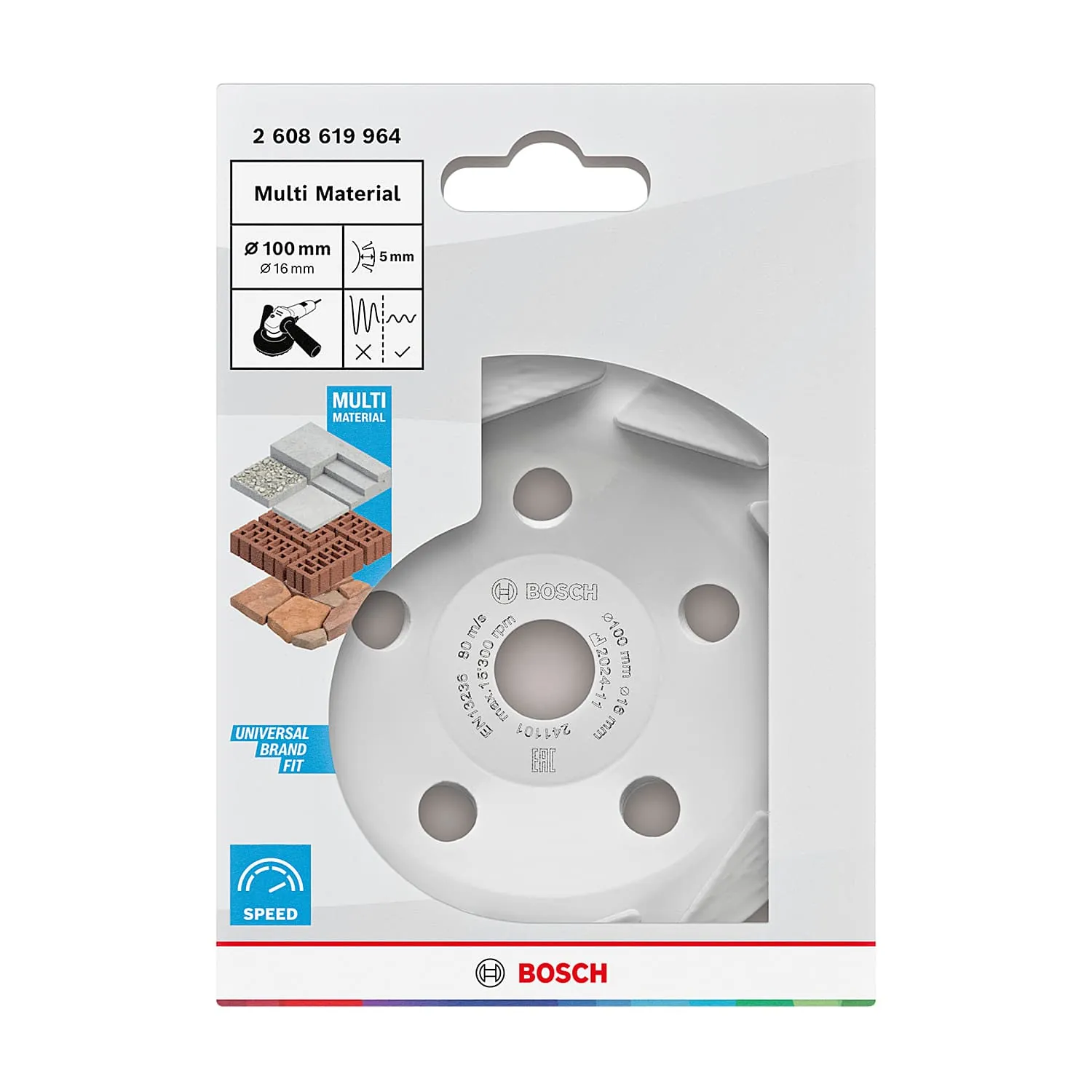 Bosch 100 mm Diamond Cup Wheel for Multi Material Segmented, 2 608 619 964