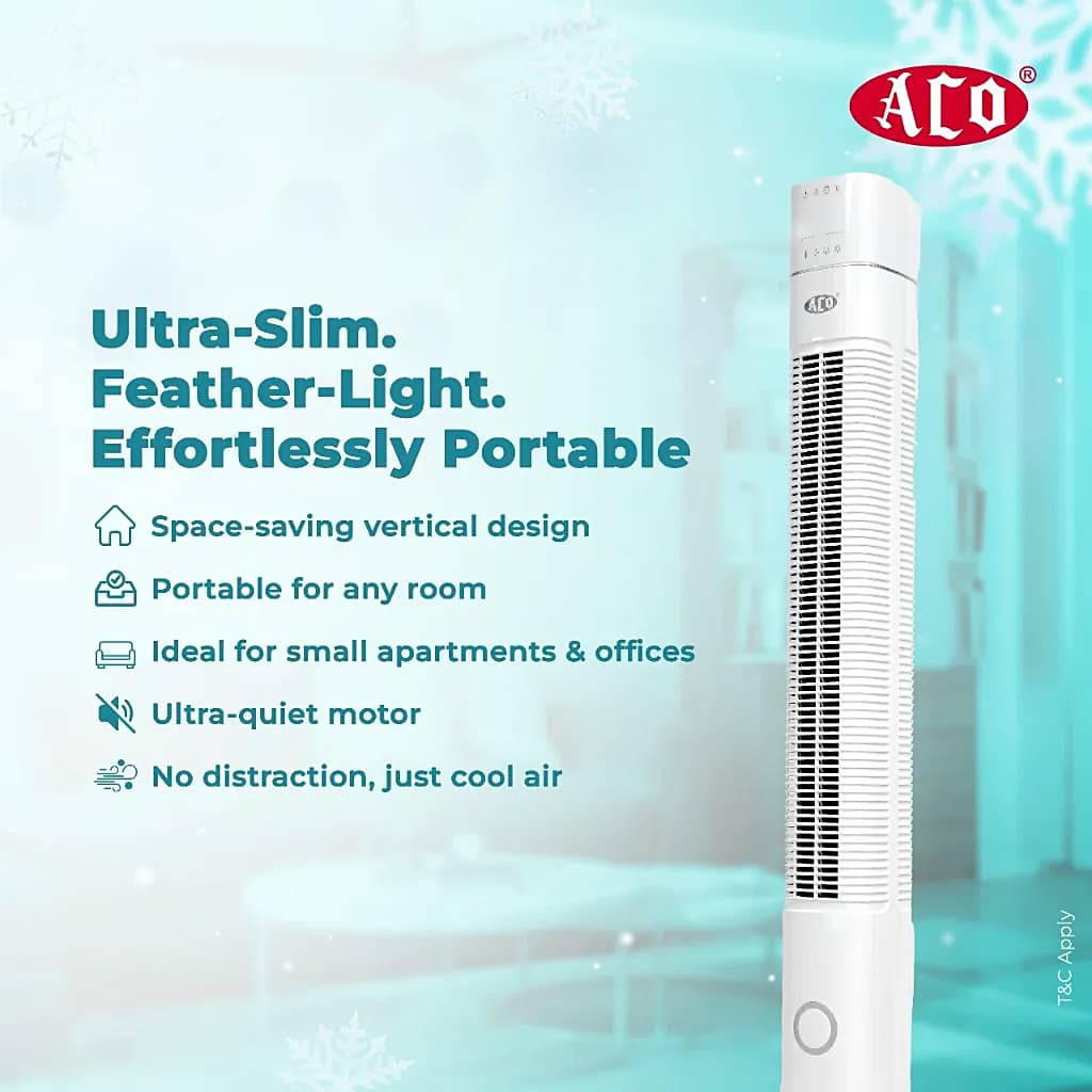 Aco 1150 RPM Bluetooth Tower Fan, AP-005WL