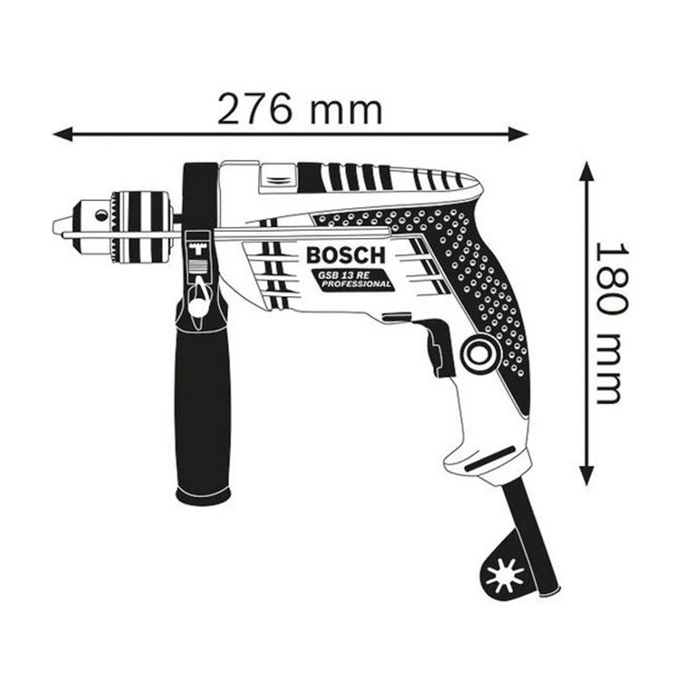 Bosch 13mm 600W Professional Impact Drill (With 100 pcs Accessory Set), GSB 13 RE Kit