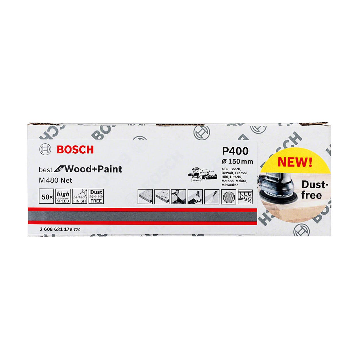 Bosch NET 150 mm / 400 Grit (Pack of 50 Pcs), 2 608 621 179