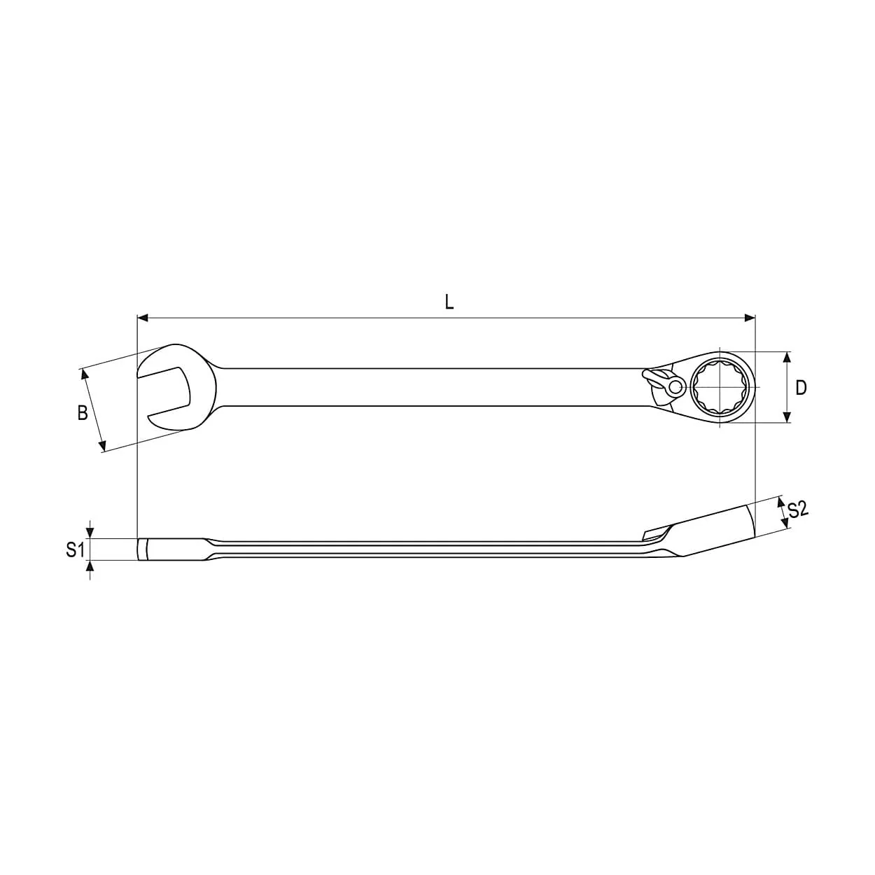 Yato 9 mm Combination Ratchet Wrench, YT-1652
