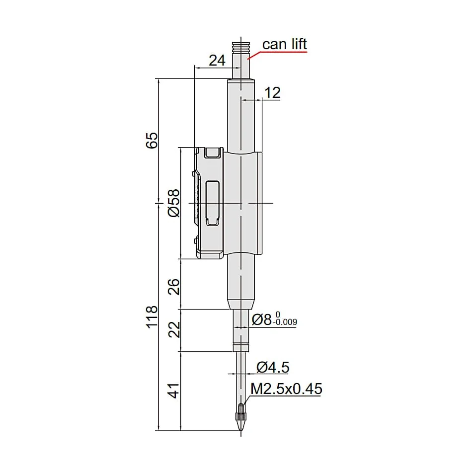 Insize 0 - 25.4 mm / 1 inch Flat Back Digital Indicator with Lift Cap (Standard Type), 2112-25P